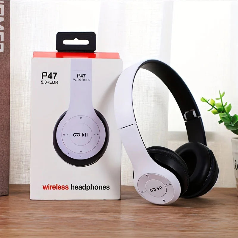 Stereo P47 Headset 5.0 Bluetooth Folding Wireless Sports Game Headset for iPhone XiaoMi