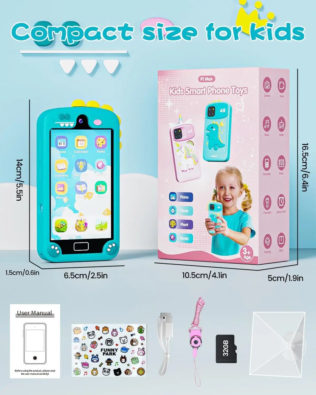 Kids Smart Phone for Girls with 4.0 Large Touchscreen
