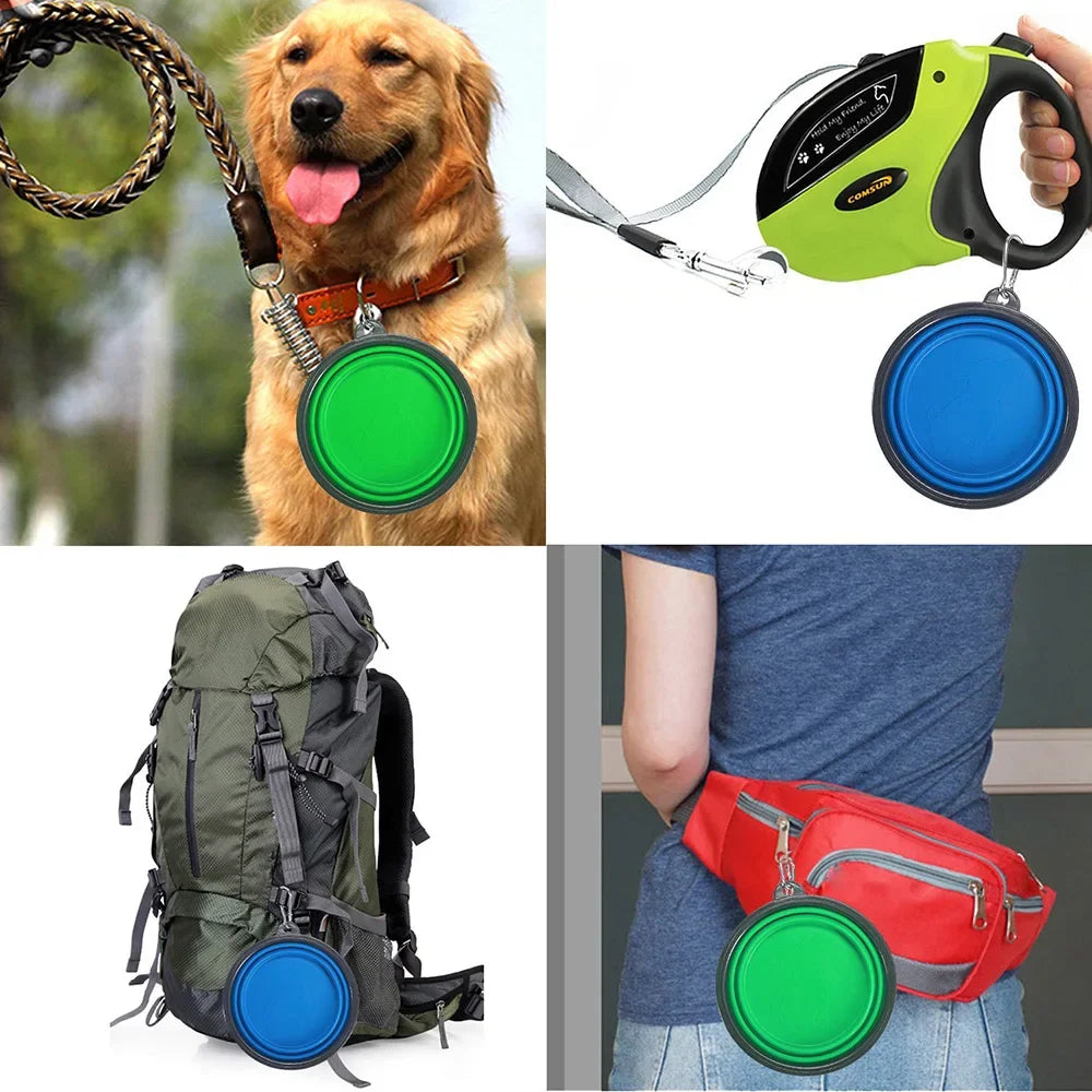 Collapsible Pet Silicone Dog Food Water Bowl Portable Travel