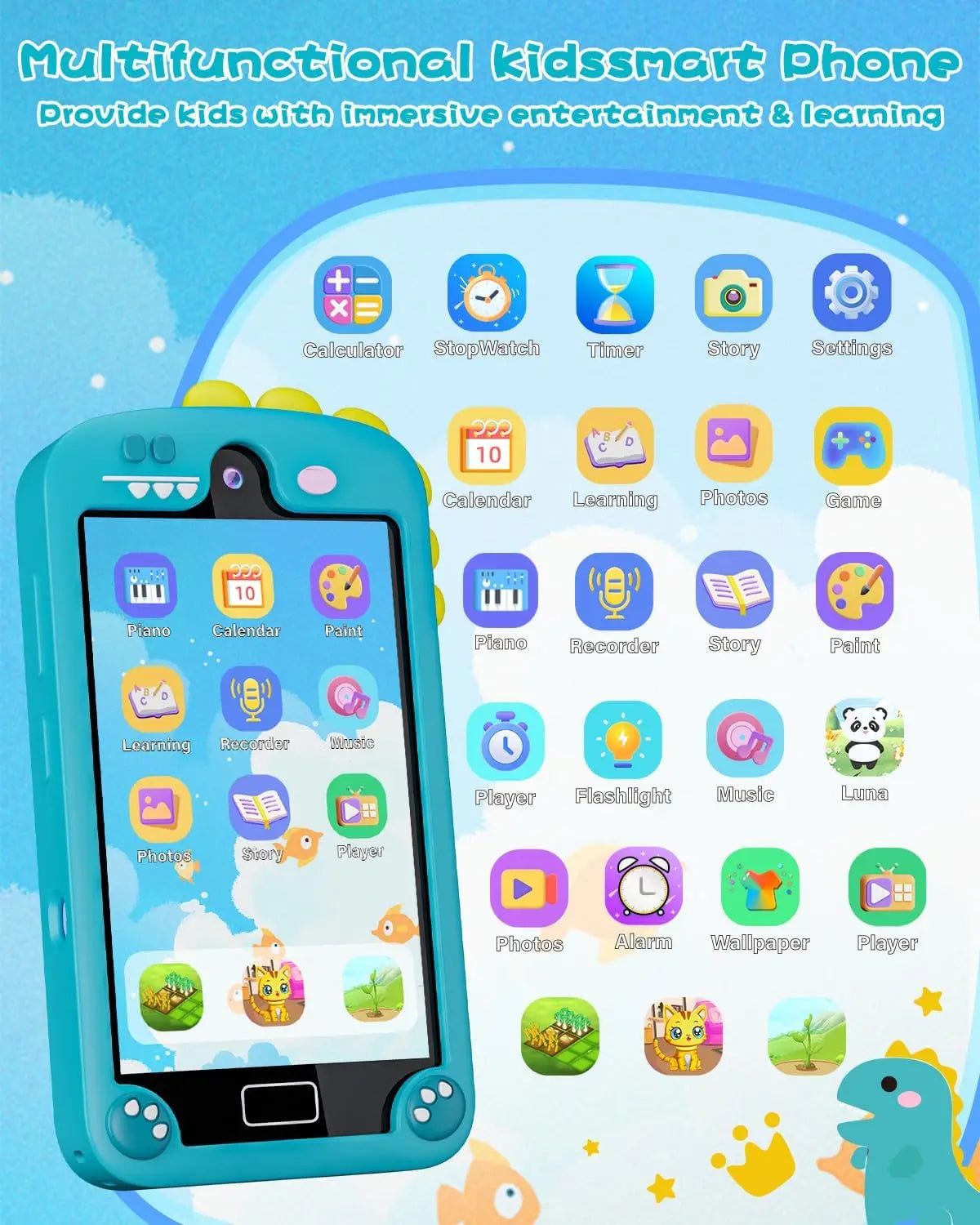 Kids Smart Phone for Girls with 4.0 Large Touchscreen