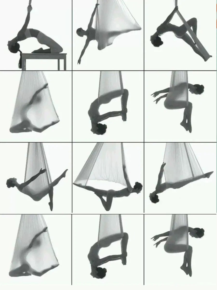 4M Aerial Yoga Hammock Set with Extension Straps and Carabiners