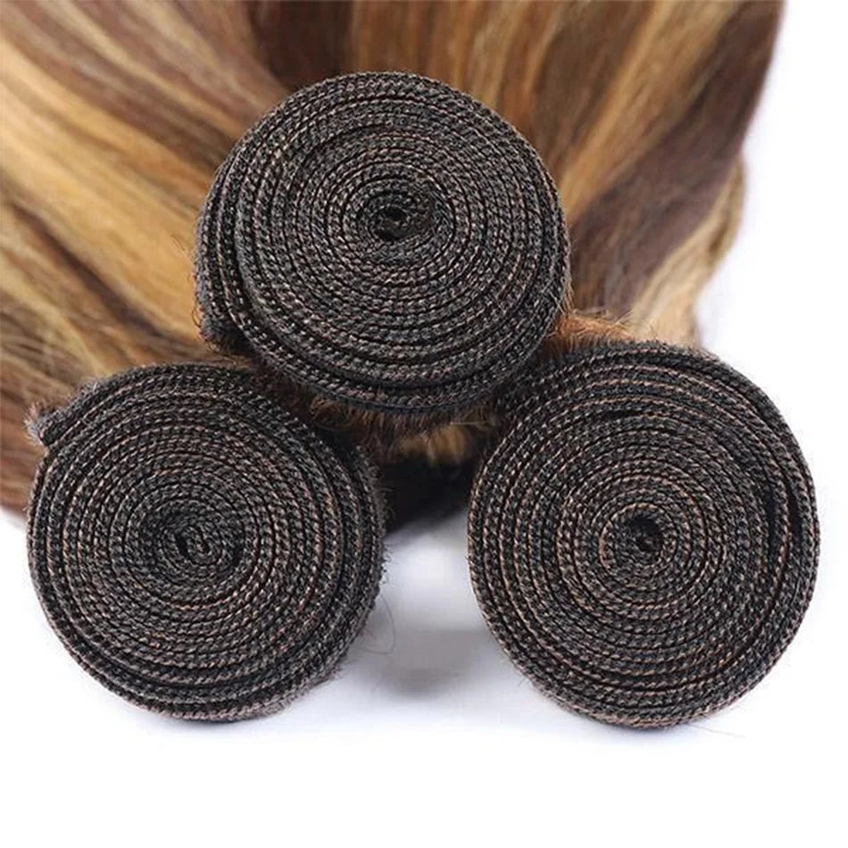 20 22 24 P4 27 Straight Hair Bundles Honey Blonde 12A Grade Human Hair Remy