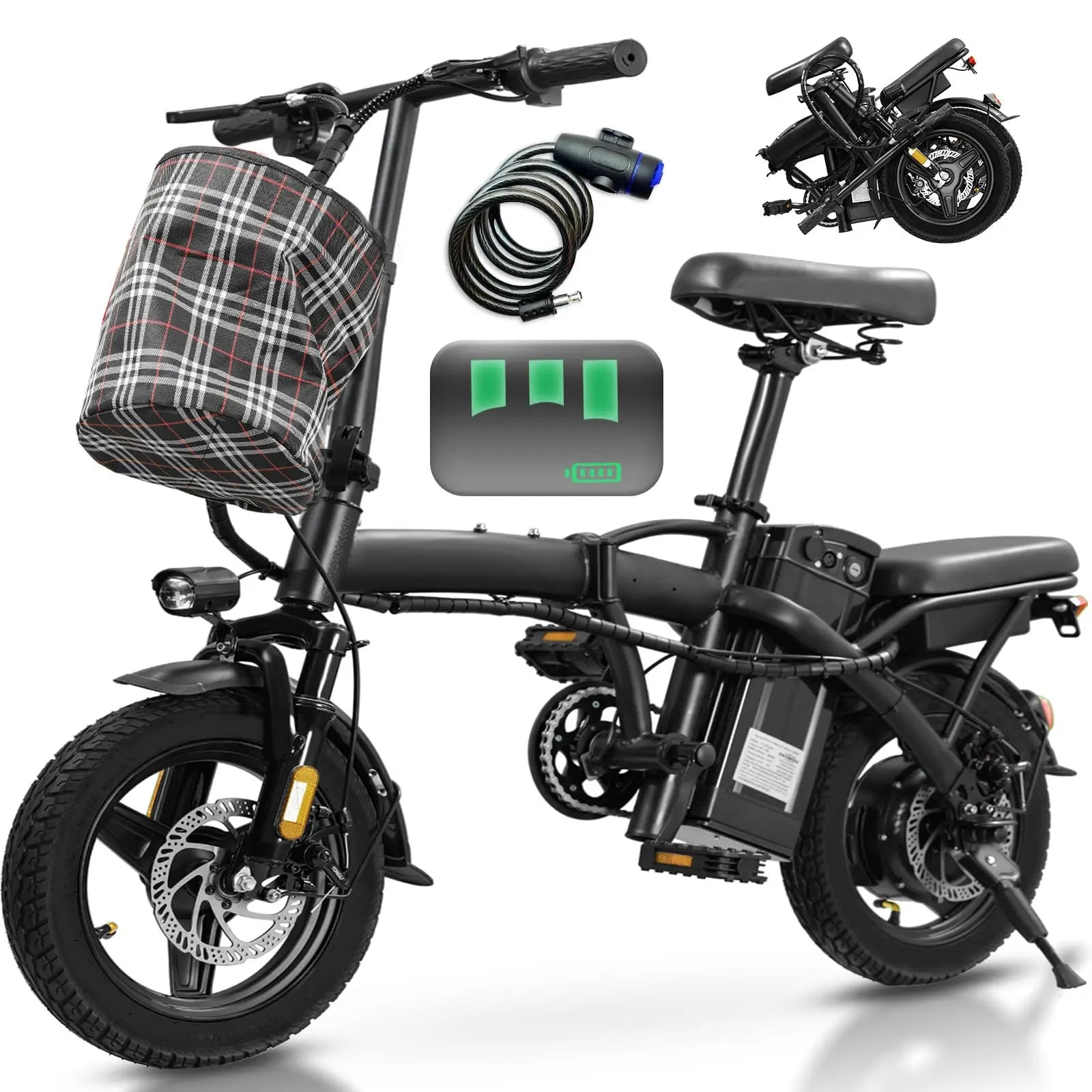 560W Foldable Electric Bike for Adults Detachable Battery 24 MPH Urban Commuter