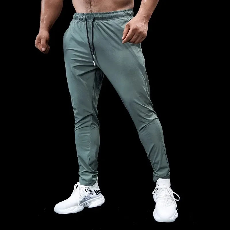 Men's Quick Dry Sports Pants Breathable Basketball Running Gym Slim Fit Trousers