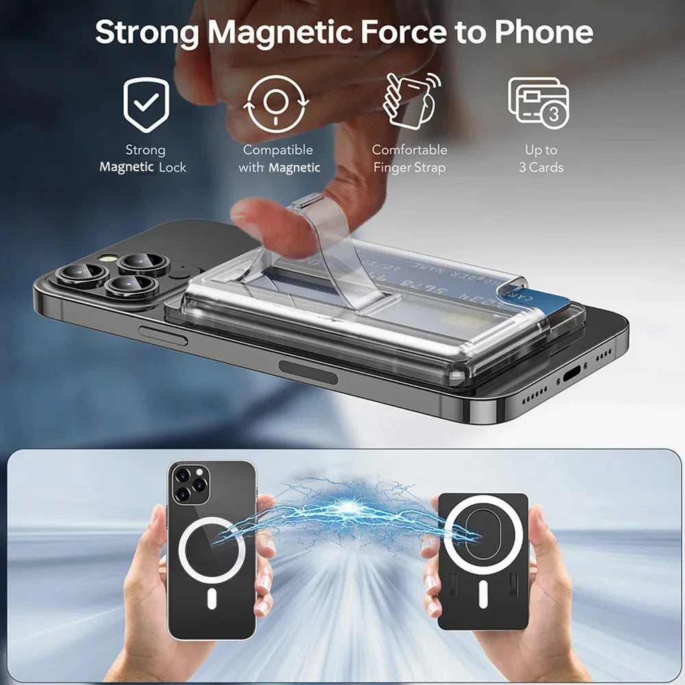Grippopso Magnetic Wallet Universal Phone Card Holder Case