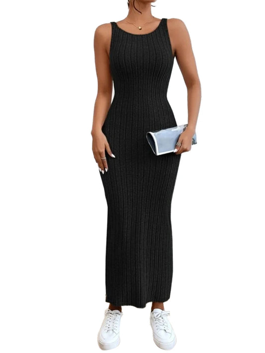 Women Knitted Backless Sleeveless Summer Dress Cocktail
