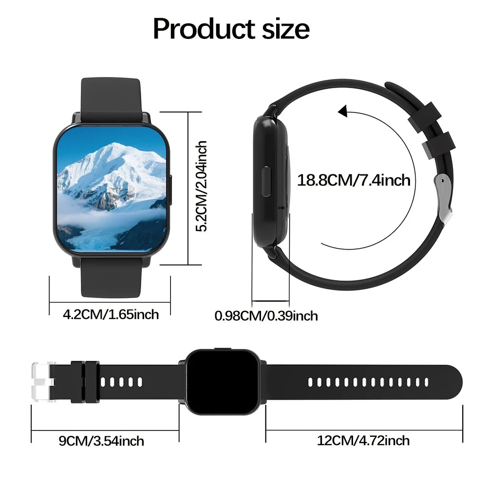 Smart Watch For Men Fitness Tracker With Call Messages Alarm Remote USB Powered