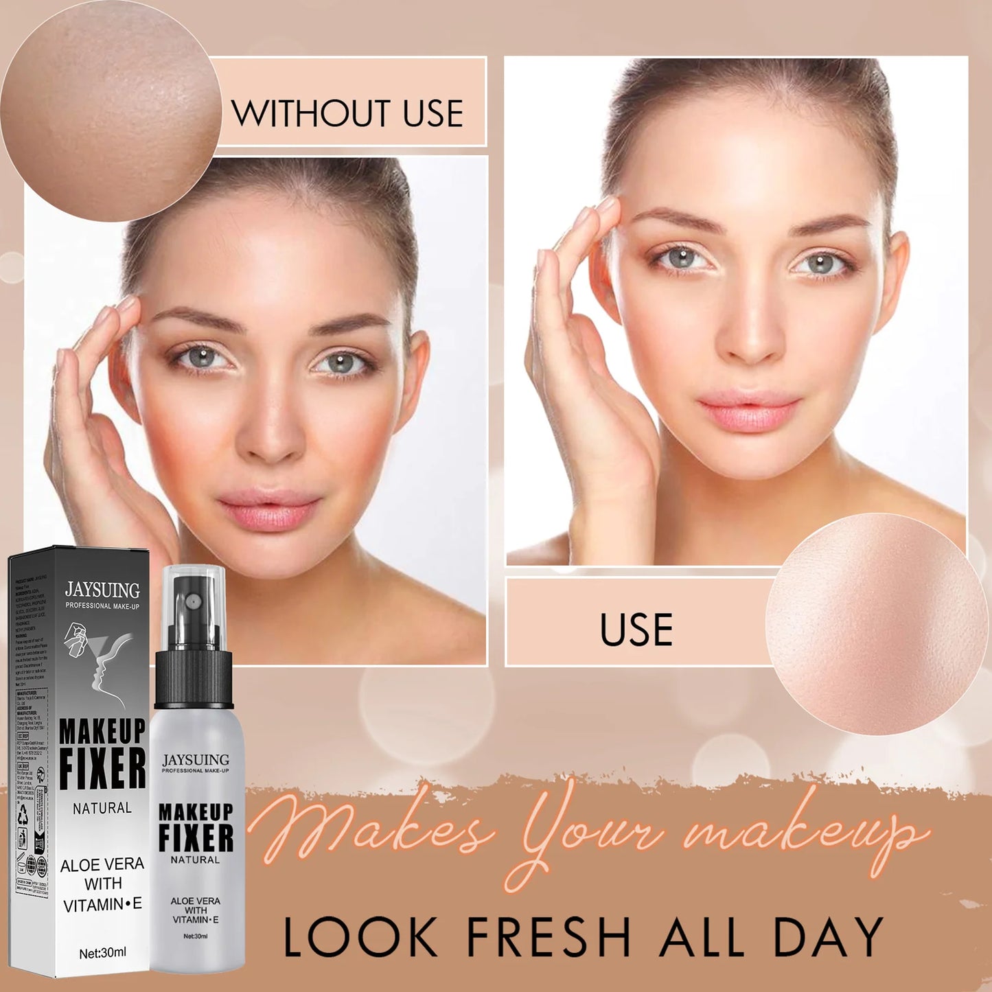 3pcs Makeup Setting Spray Oil-free Transfer-proof Long-lasting