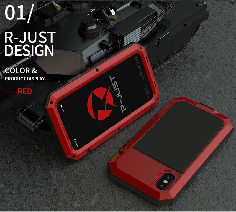 Armor Heavy Duty Protection Case for iPhone 7 8 Plus XR Xs 11 12 13 Pro Max 14 15 Plus SE SE2 360 Metal Tank