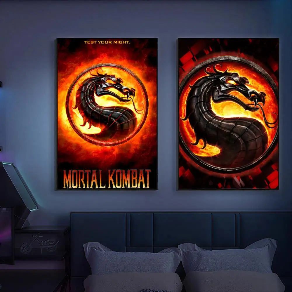 Mortals K Kombat Video Game Poster HD Waterproof Wall Art Self Adhesive Decor