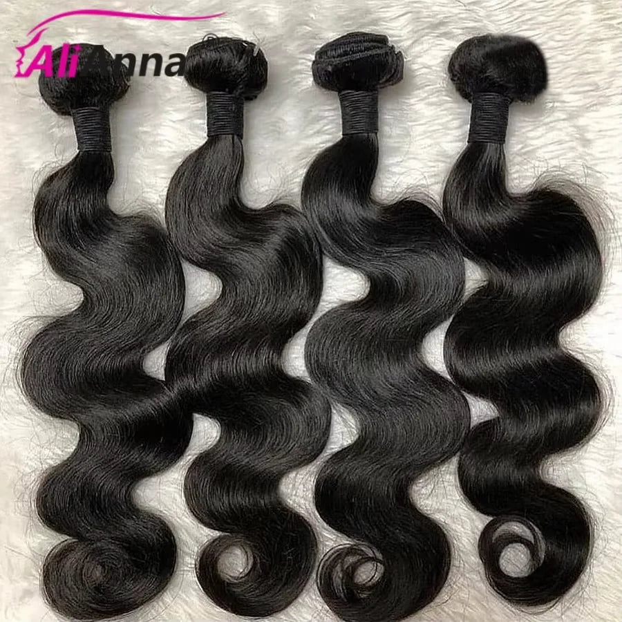 Body Wave Remy Brazilian Human Hair Bundles With HD Lace Closure 2x6 4x4