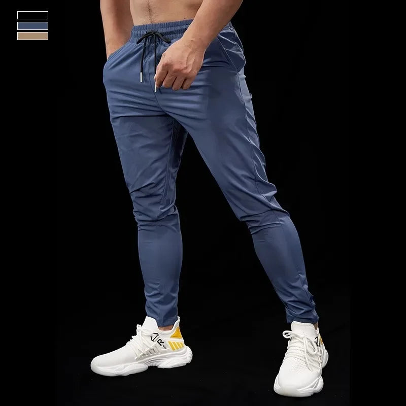Men's Quick Dry Sports Pants Breathable Basketball Running Gym Slim Fit Trousers