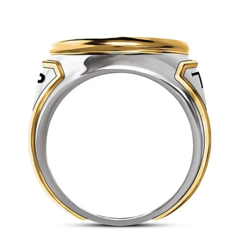 Hot-Selling Personalized US President Trump Ring Two-Color Hip-Hop Jewelry for Men