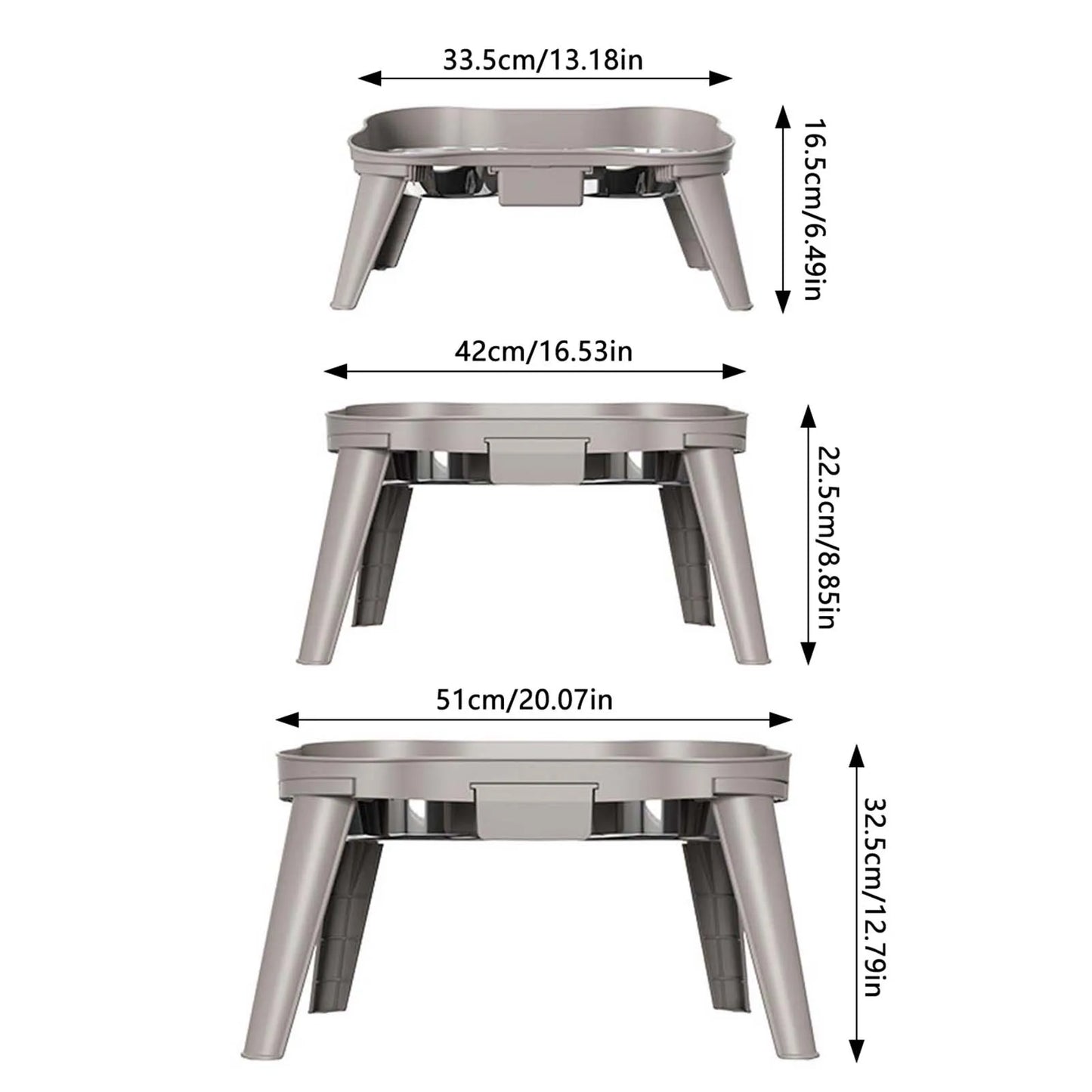 Raised Stand Elevated Dog Feeder Non-Slip No Spill Design Bowl