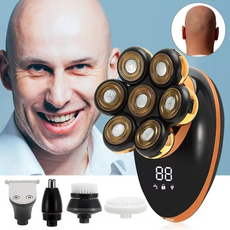 Men 7D Floating Electric Shaver Wet Dry Hair Trimmer