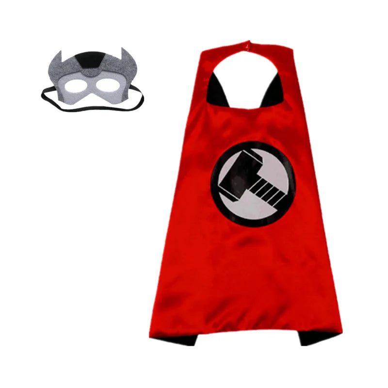 Superhero Cape Captain America Shield Costume Children Halloween Mask Dress Up Gift Costume