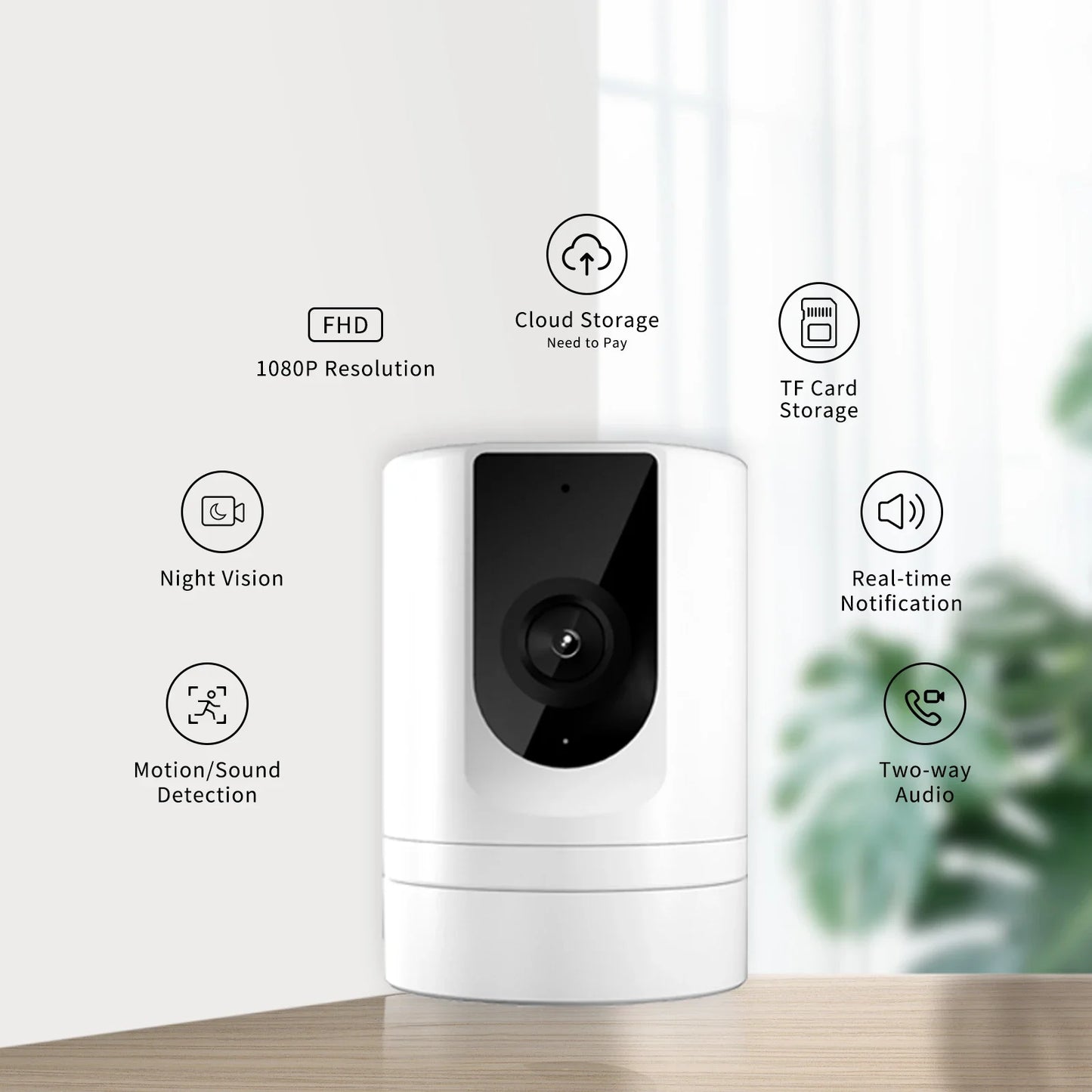 2PC Ease Life APP 1080P Indoor Security Pet Camera
