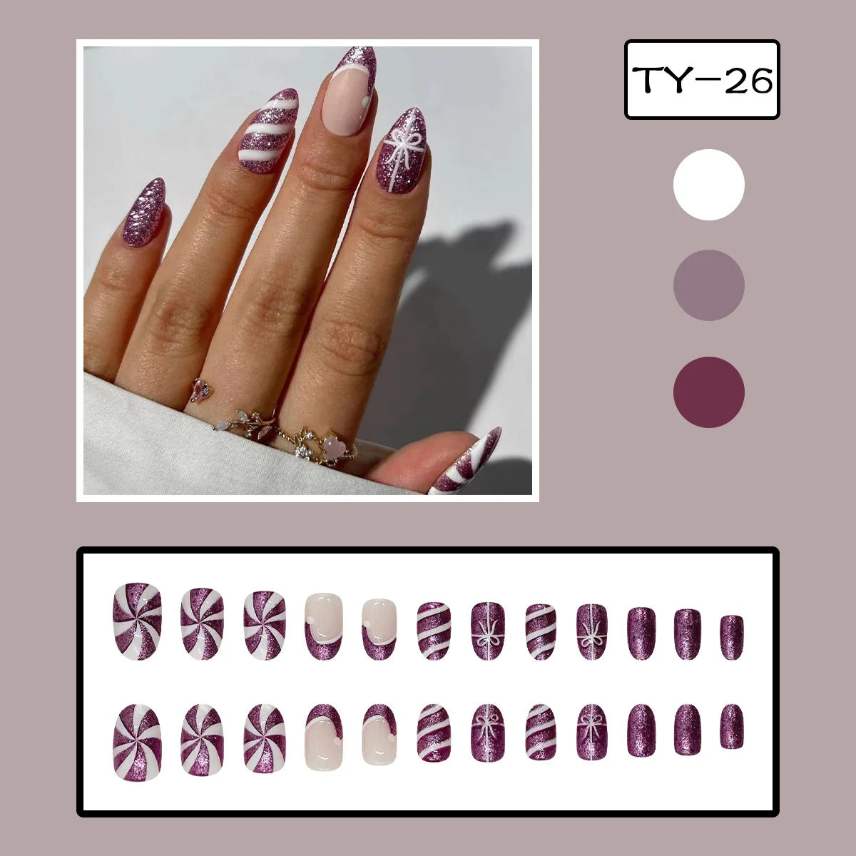 24pcs Halloween Spider Fake Nail Patch Printed French Coffin Ballet Fake Nail Wearable Full Cover Artificial Nail Tips for Girls