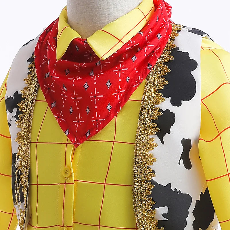 Toy Jessie Woody Costumes for Girls Boys Birthday Halloween Cowboy matching Sets Fancy Dress Kids Outfit performance Clothes Set