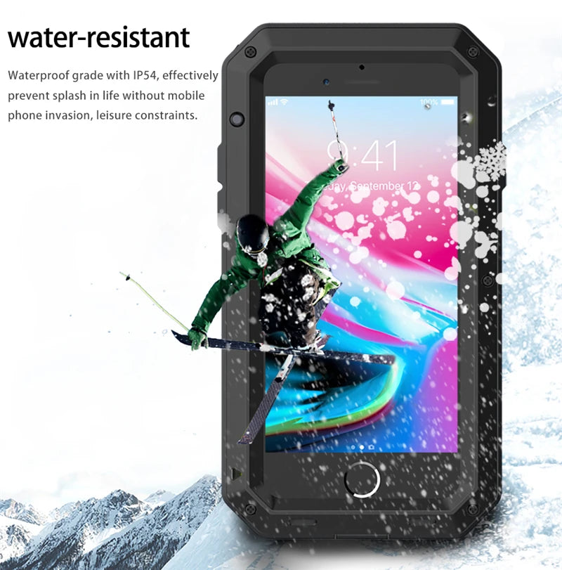 Armor Heavy Duty Protection Case for iPhone 7 8 Plus XR Xs 11 12 13 Pro Max 14 15 Plus SE SE2 360 Metal Tank