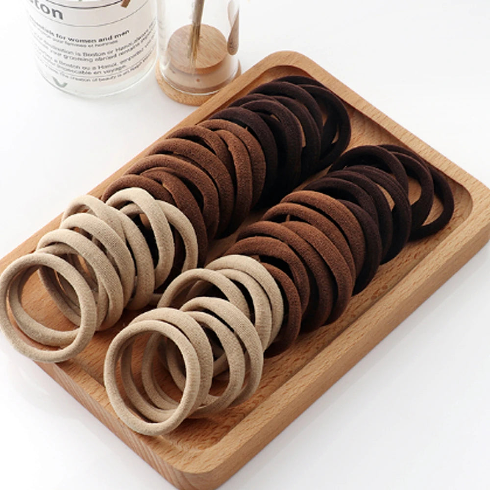 50/100pcs Black Hairband Elastic Hair Ties Ponytail Holder