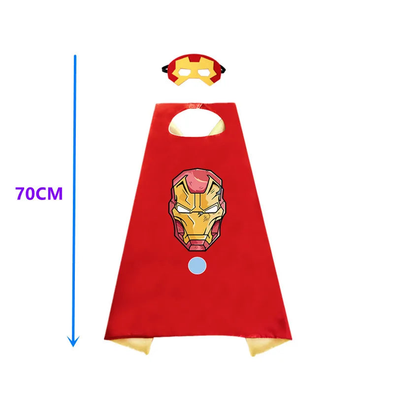 Superhero Cape Captain America Shield Costume Children Halloween Mask Dress Up Gift Costume