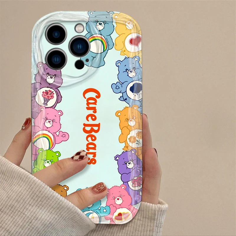 C Care B Bears Wave Case Shockproof For iPhone 16 15 Pro Max 14 13 12 Mini