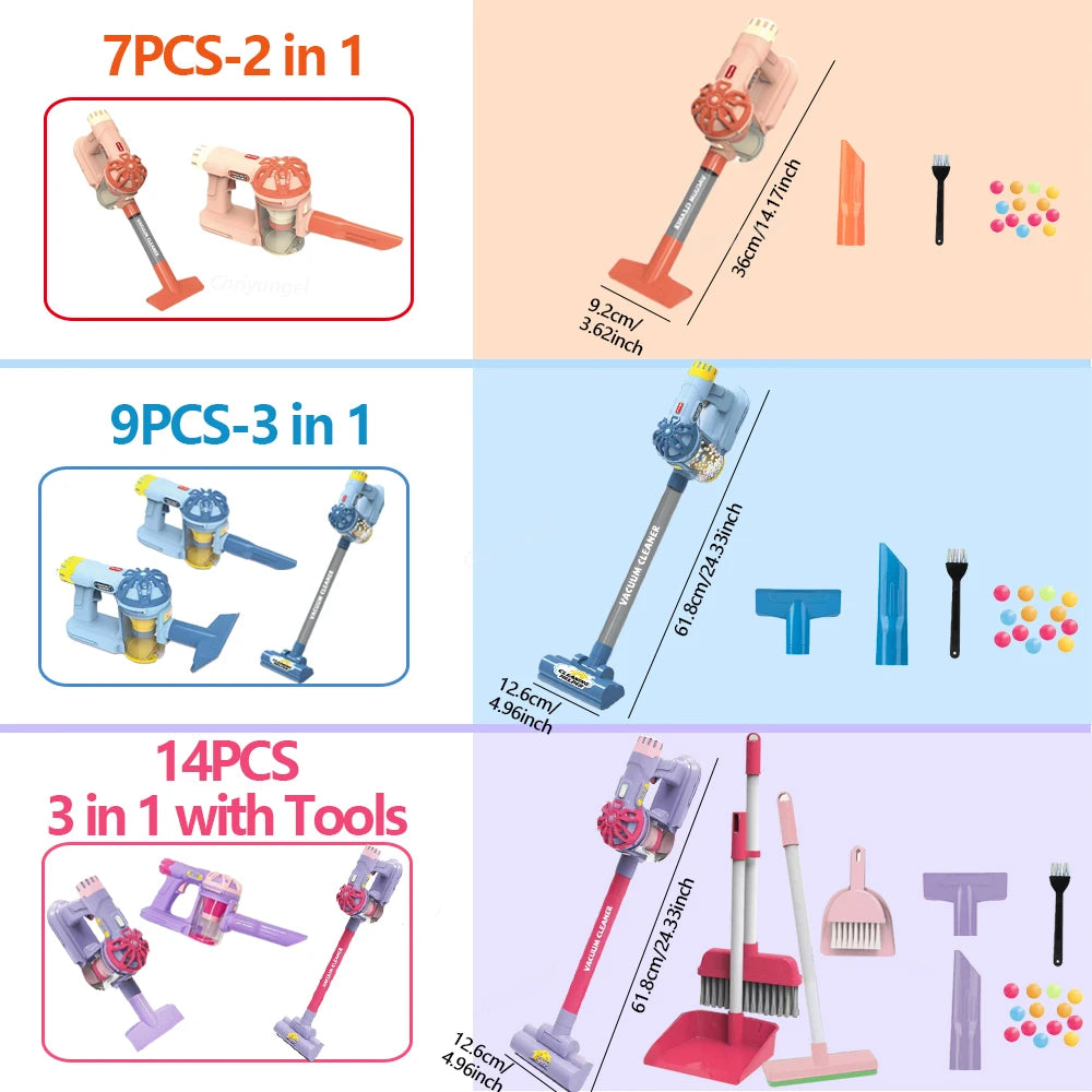Kids Simulation Electric Vacuum Cleaner Toy Set For Role Play Educational Toys
