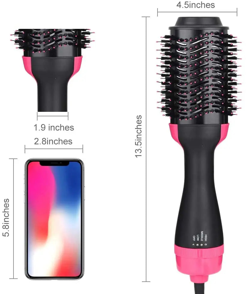One Step Hair Dryer and Volumizer Round Hot Air Brush