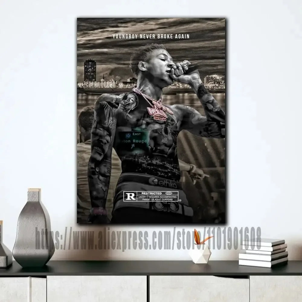 Classic YoungBoy Aka Aka Rapper Canvas Art Wall Poster