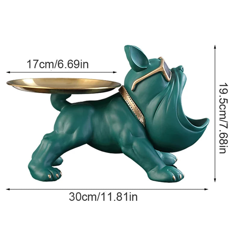 30cm Bulldog Figurine Dog Statue With Resin Storage Box For Home Decor Sculpture