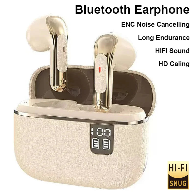 FITHEM Bluetooth Headphones Enc Noise Cancellation Wireless Earbuds HiFi Stereo