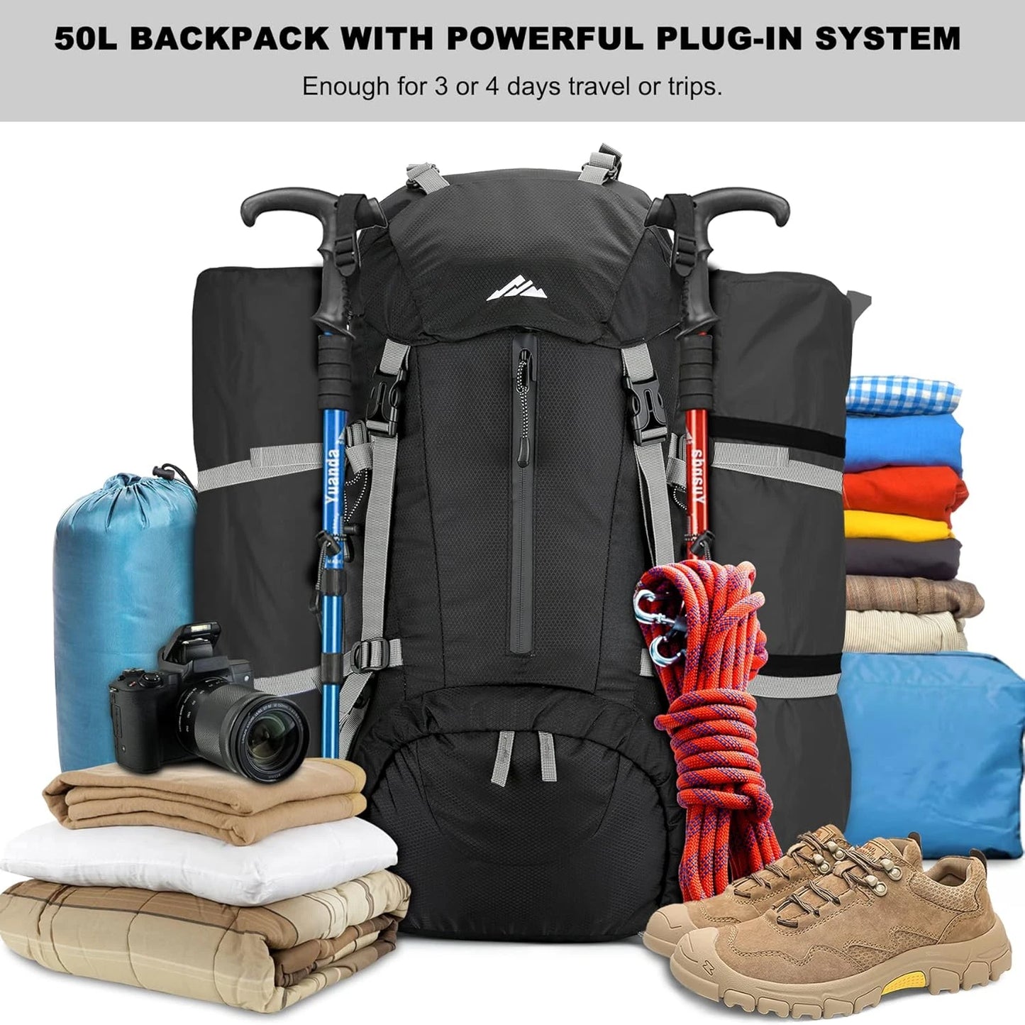 A 50-liter waterproof hiking backpack is an excellent choice for outdoor enthusiasts seeking a balance between capacity and portability. These backpacks are designed to accommodate essential gear for multi-day trips while ens