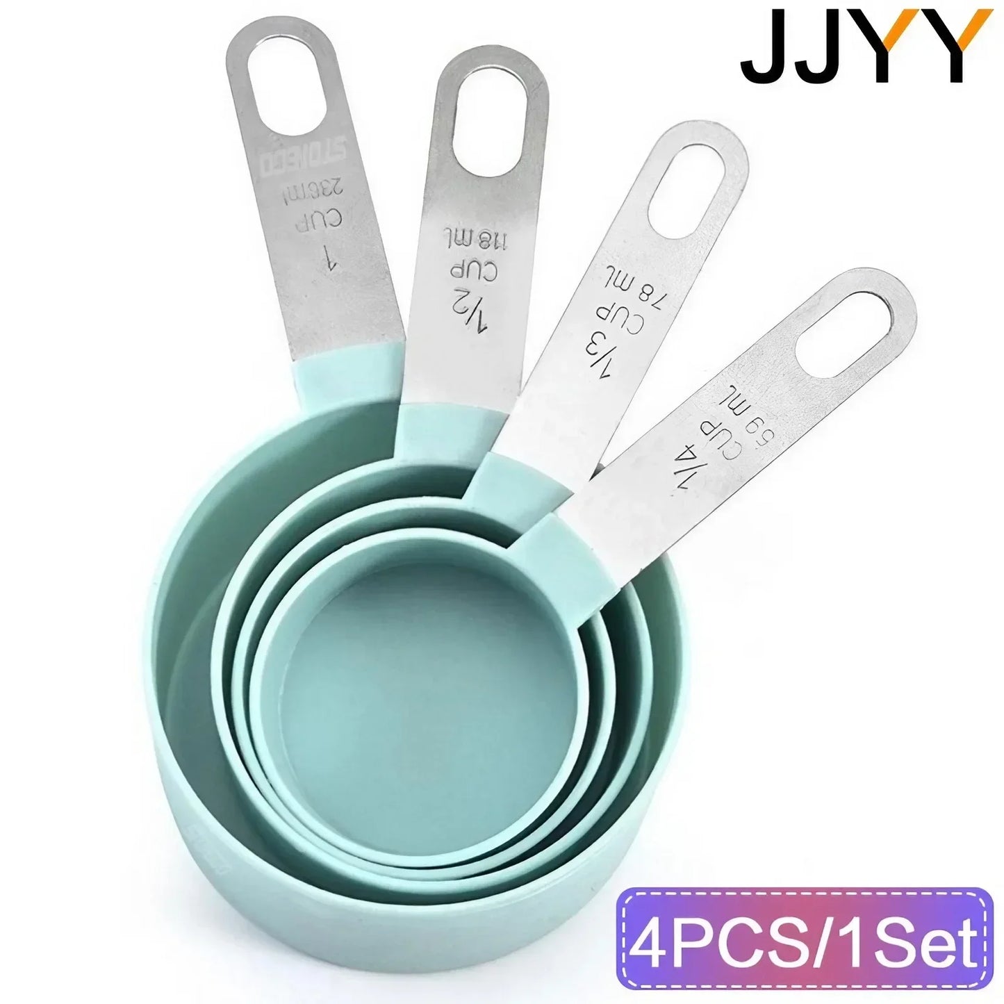 4PCS/Set Multi-Purpose Measuring Cups Stainless Steel Spoons