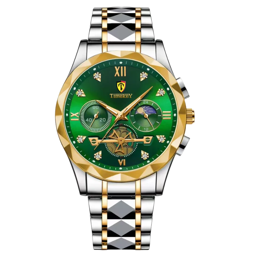 Luxury Mens Sport Leather Quartz Watch Waterproof Luminous Chronograph With Box