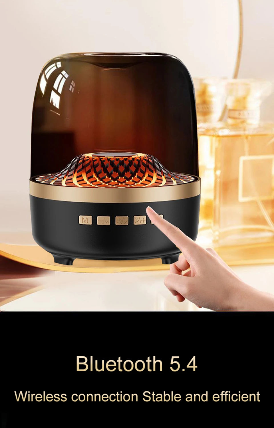 QWQ 5th Glass Bluetooth Speaker Subwoofer With Ambient Lighting