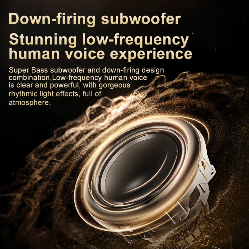 QWQ 5th Glass Bluetooth Speaker Subwoofer With Ambient Lighting