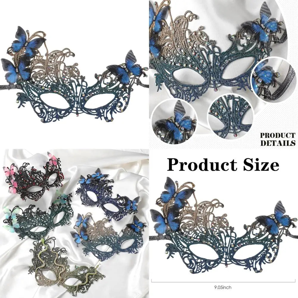 halloween lace masquerade masks - 1920s vintage antique mask for men women carnival party mardi gras evening prom
