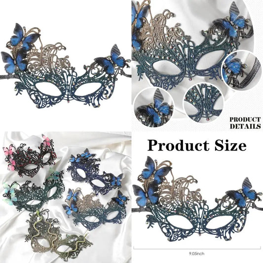 halloween lace masquerade masks - 1920s vintage antique mask for men women carnival party mardi gras evening prom