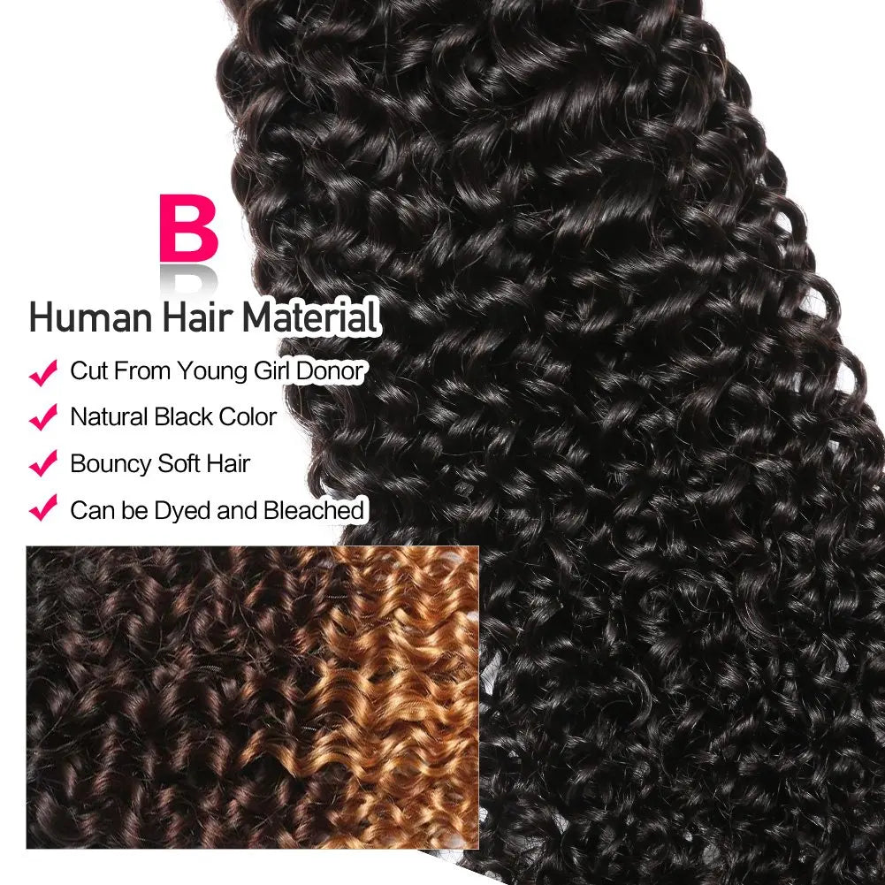 10A Brazilian Unprocessed Kinky Curly Virgin Remy Human Hair Weave Bundles Pixie Deep Curls 3B 3C