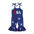 Independence Day Toddler Girl Romper American Flag Print