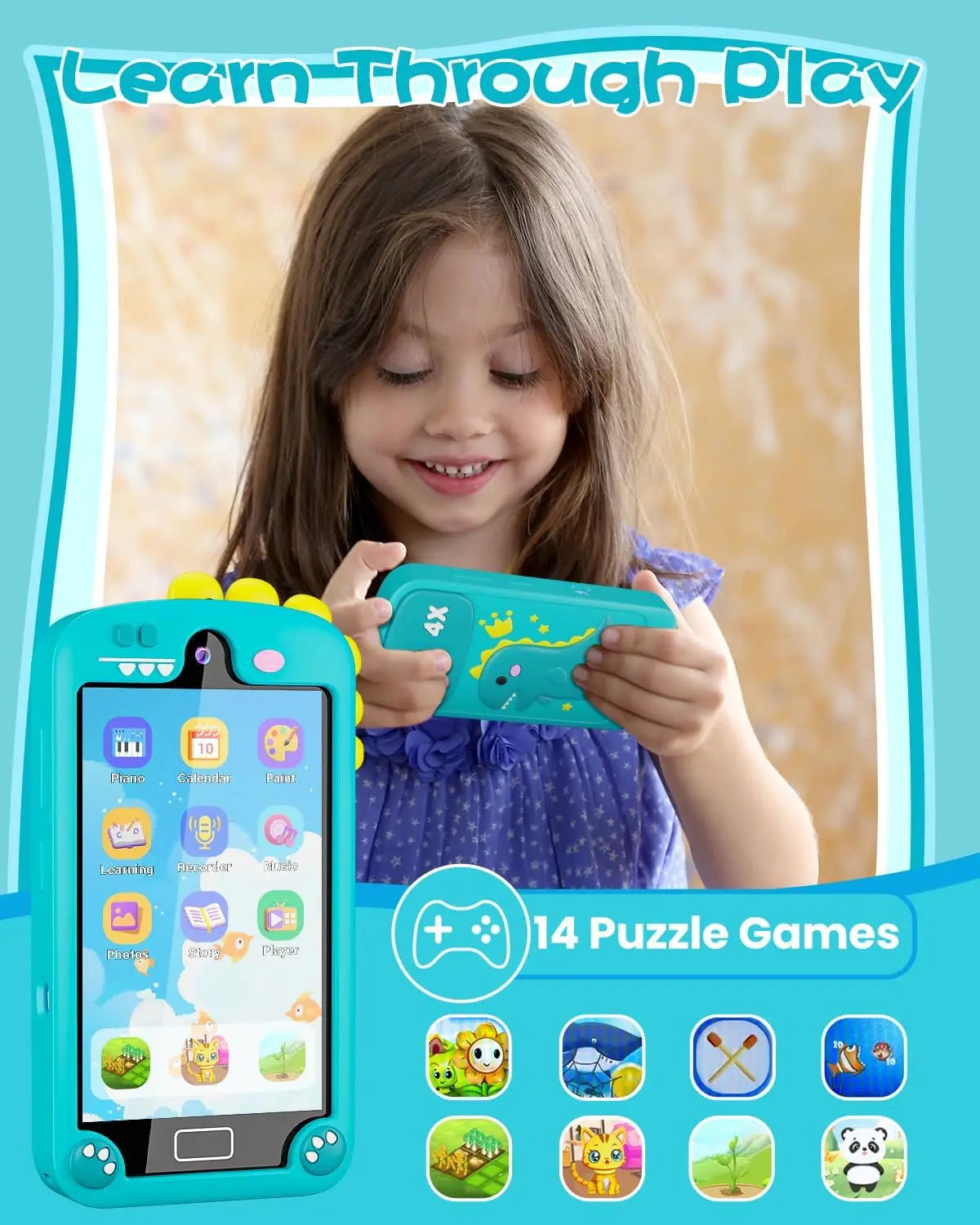 Kids Smart Phone for Girls with 4.0 Large Touchscreen