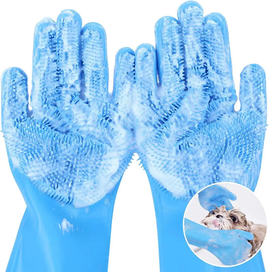 Pet Grooming Bathing Gloves Dog Cat Bathing Shampoo Scrubber
