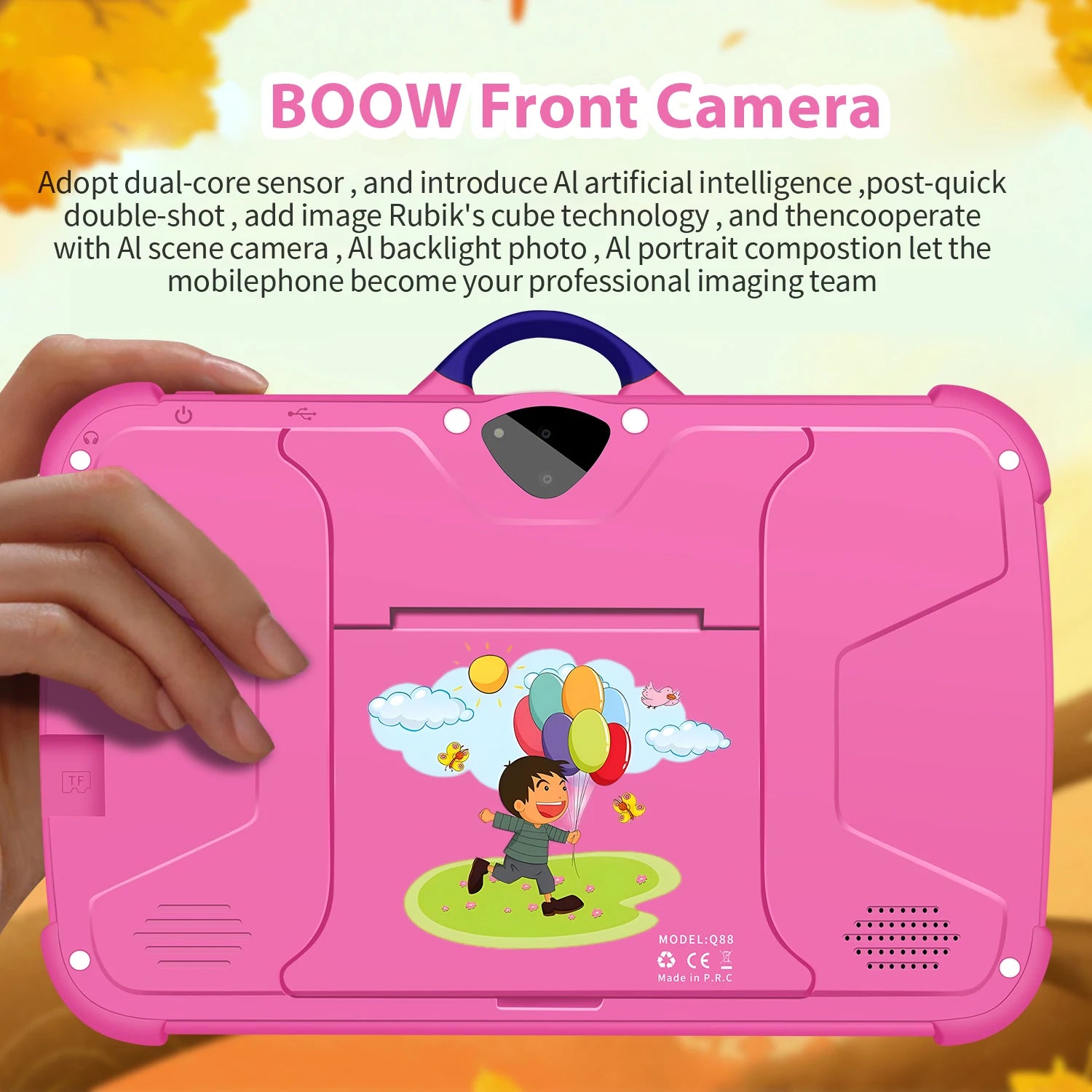 Cartoon Pattern Kids Tablet 7 Inch Quad Core 4GB RAM 64GB ROM Android Education