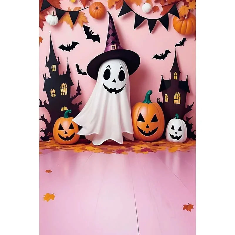 Halloween Party Backdrop Full Moon Horror Night Castle Pumpkin Outdoor House Party Decoration Banner Photography Background