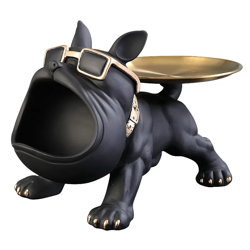 30cm Bulldog Figurine Dog Statue With Resin Storage Box For Home Decor Sculpture