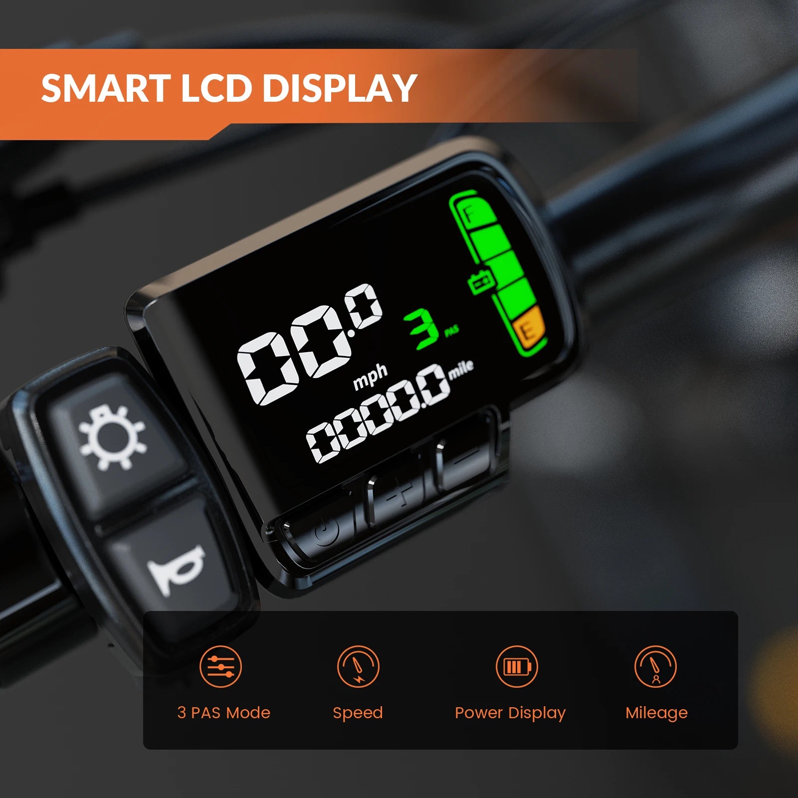 5th Wheel AB17 Electric Bike With 700W Peak Motor Front Suspension Color LCD