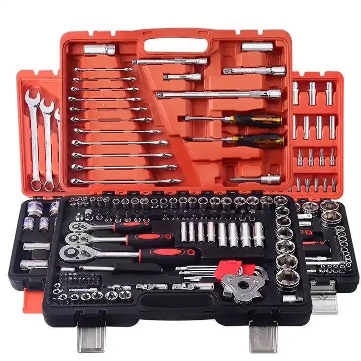 121 Pcs Chrome Vanadium Socket Torque Ratchet Wrench Auto Repair Mechanic Toolbox Set