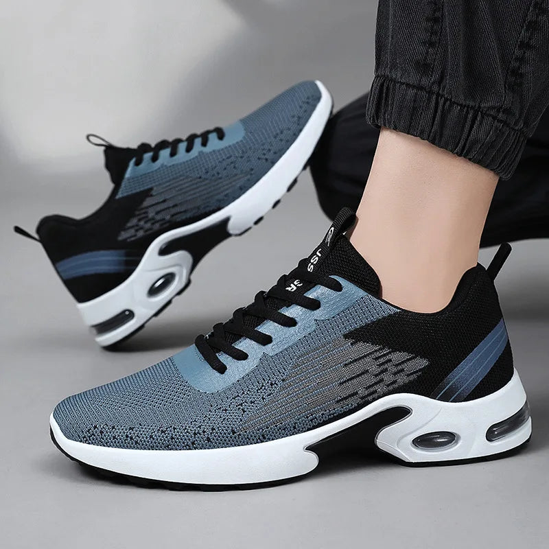 Men's Breathable Mesh Running Shoes With Air Cushion Support For Gym Daily Wear