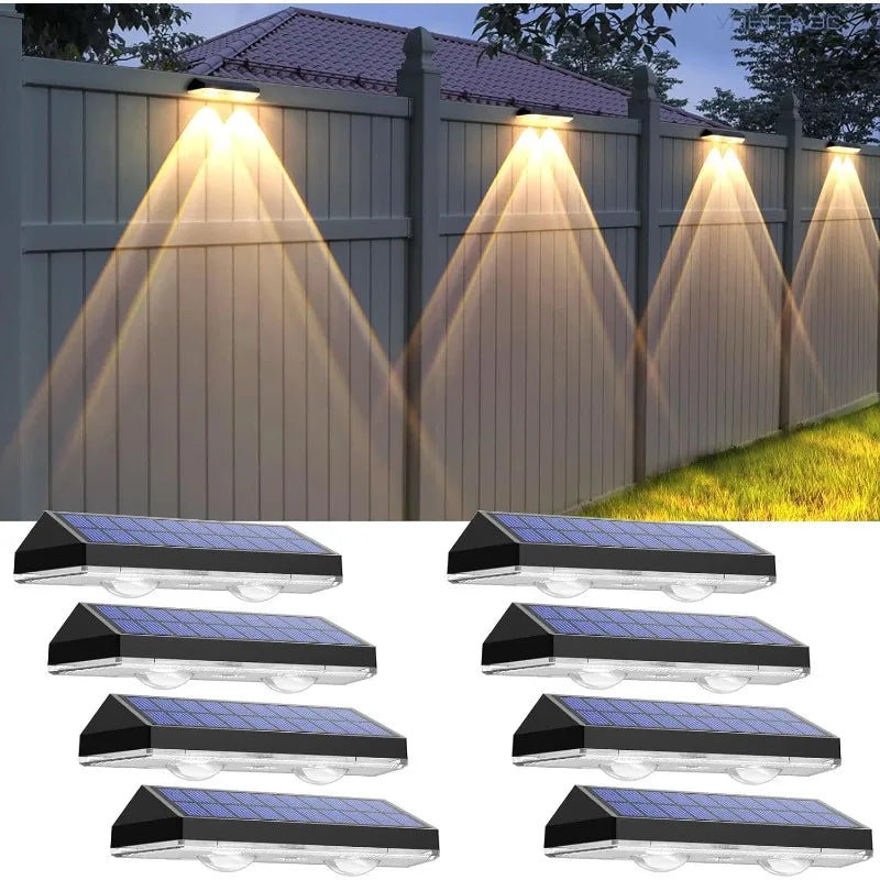 Solar Fence Lights Outdoor IP65 Waterproof 2700K 4000K 6000K Three Mode